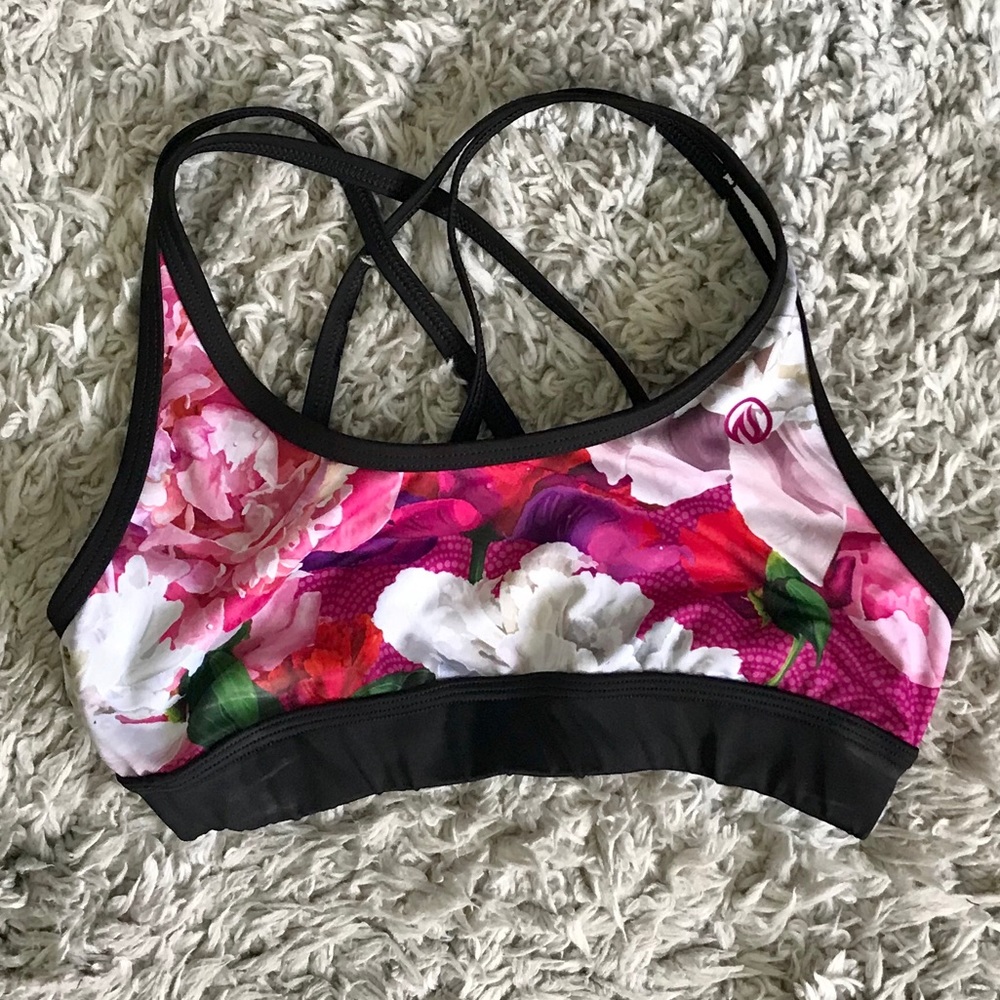 INKnBURN Pink Flora Sports Bra